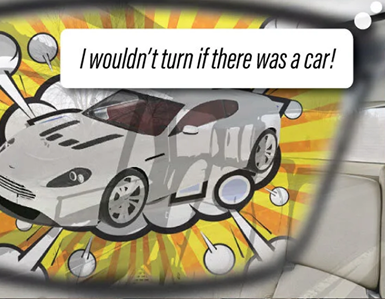 Diorama prototype: the blind-spot sequence, step three.