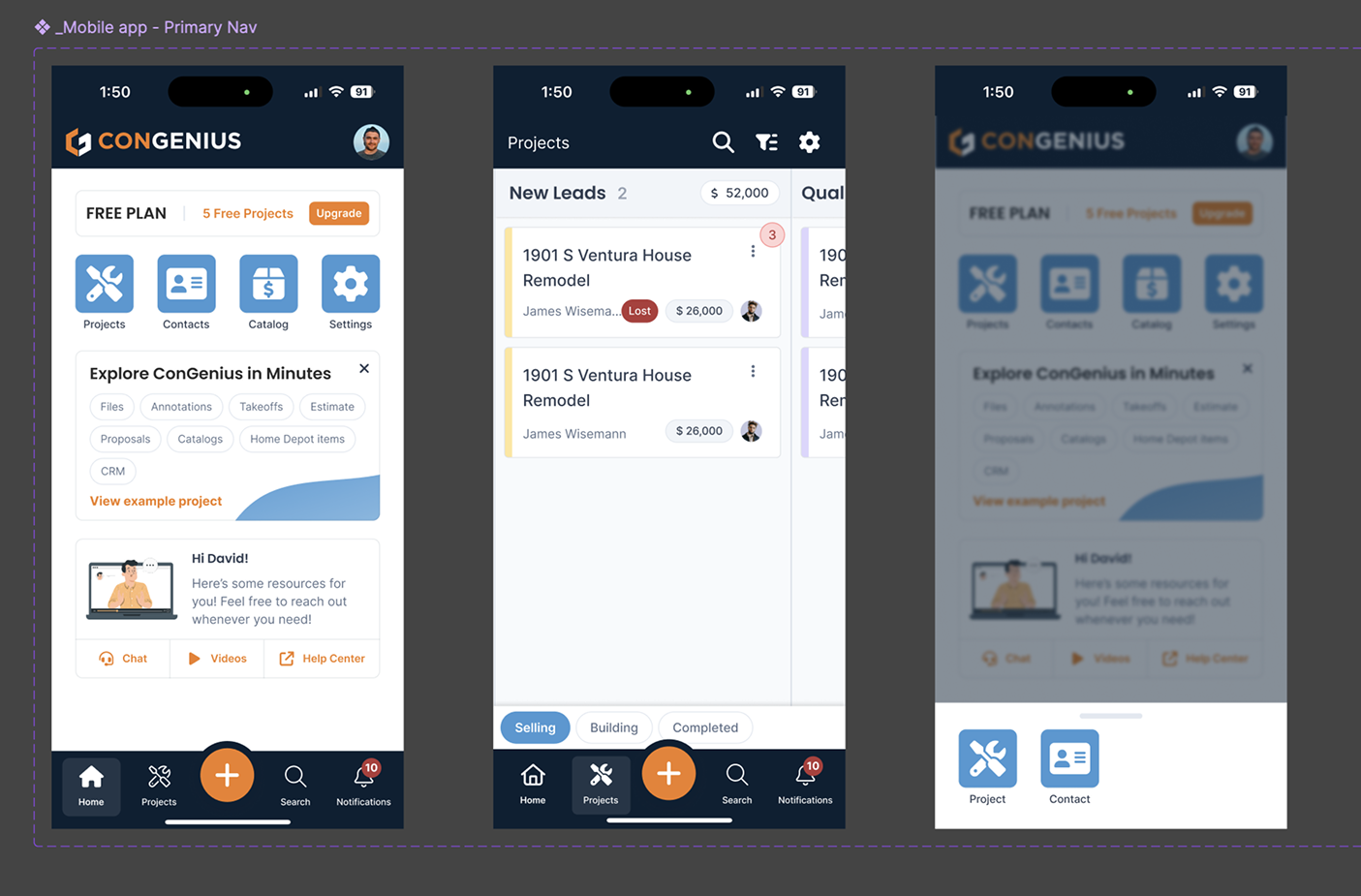 Mobile estimating, built for job-site use.